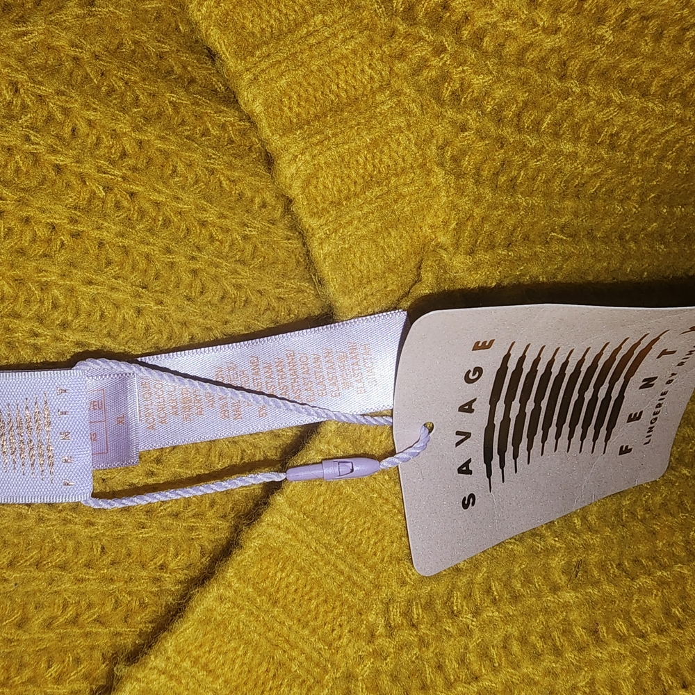 Savage Fenty Mustard Yellow Knit Sweater